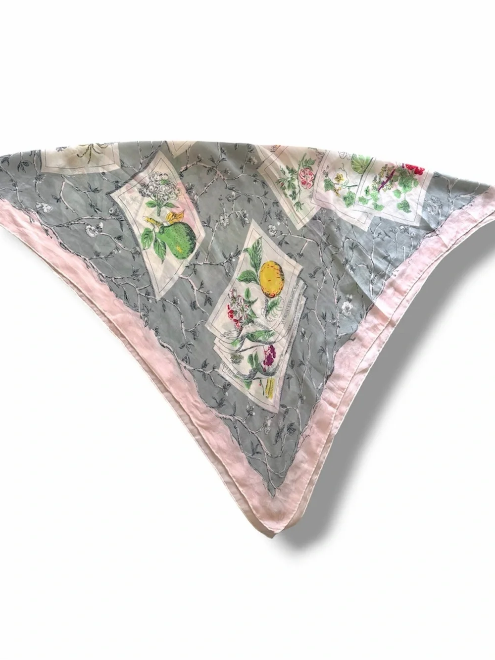 Longchamp silk scarf, “Laurel In The Vegetable Garden